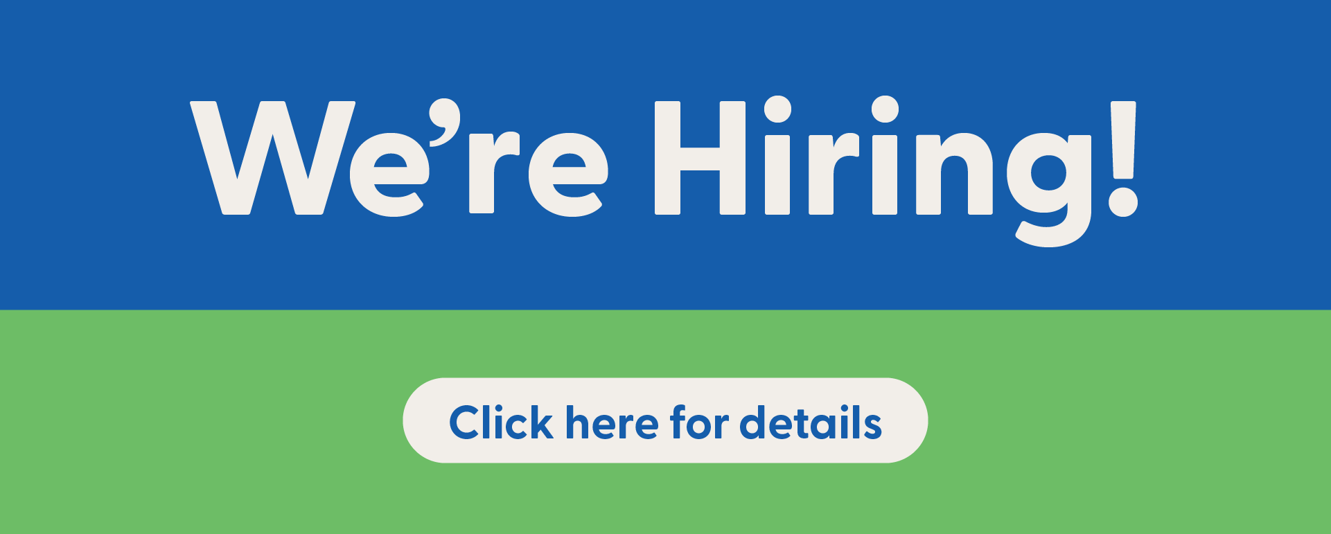 We're Hiring! Check out our employment opportunities.